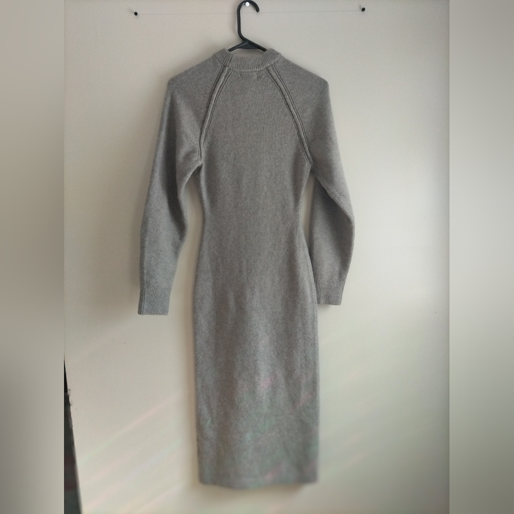 H&M Taupe Melange Cozy Knit Bodycon Longline Sweater Dress XS. - Picture 10 of 10